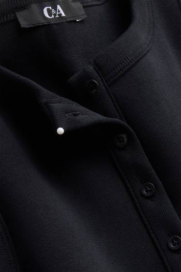 Damen - Top - gerippt - schwarz