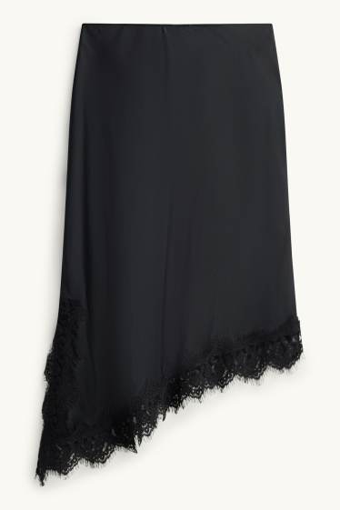 Donna - Gonna di raso - nero