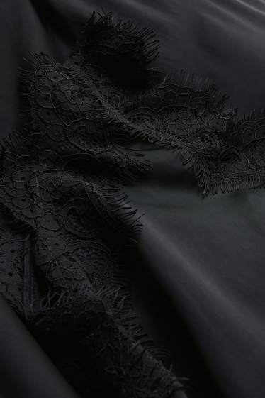 Donna - Gonna di raso - nero