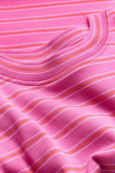 Damen - T-Shirt - Regular Fit - gestreift - pink