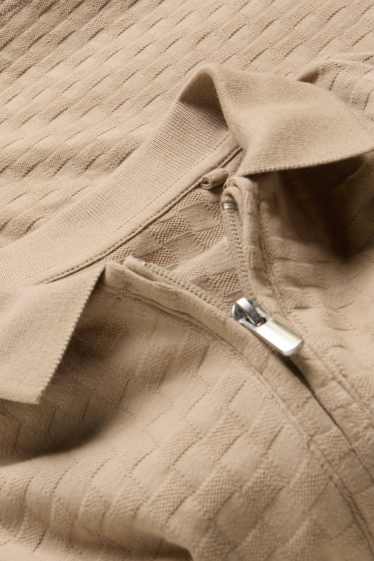 Bambini - Polo - tessuto tramato - marrone chiaro