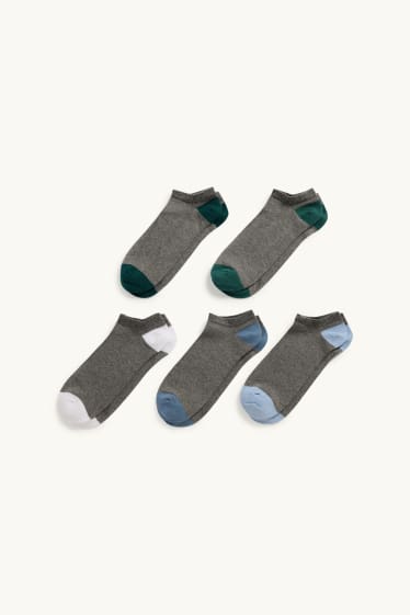 Hommes - Lot de 5 paires - socquettes de sport - gris foncé