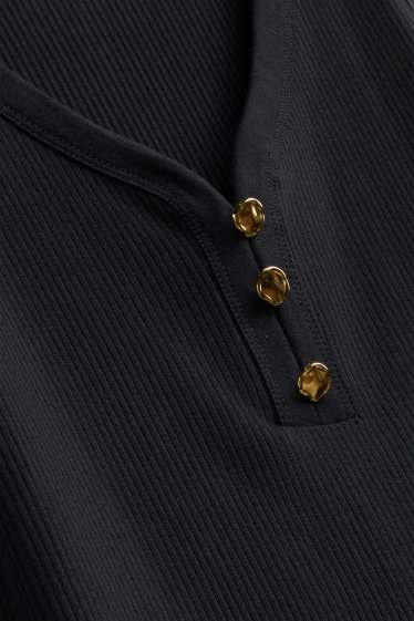 Dona - Vestit bodycon - acanalat - negre