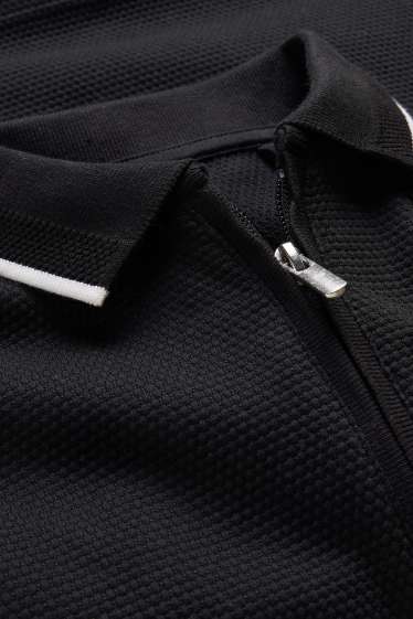 Kinder Buben - Poloshirt - strukturiert - schwarz