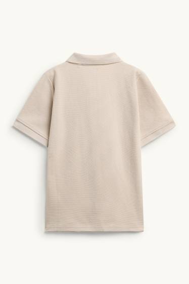 Enfants garçons - Polo - finition texturée - crème