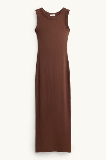 Damen - Bodycon-Kleid - Feinripp - braun
