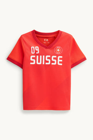 Children Boys - Switzerland - short sleeve T-shirt - red