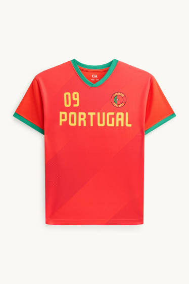 Children Boys - Portugal - short sleeve T-shirt - red