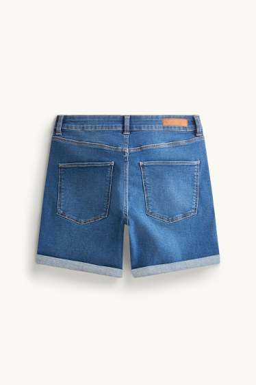 Damen - Jeans-Shorts - Mid Waist - LYCRA® - blau