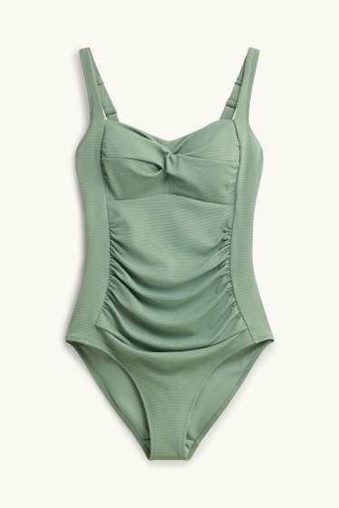 Women - Swimsuit with gather - padded - LYCRA® XTRA LIFE™ - green