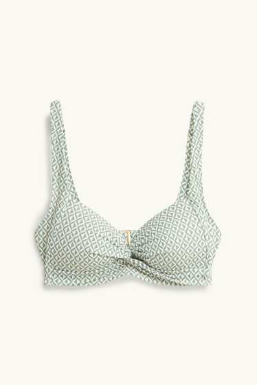 Dames - Bikinitop - bandeau - voorgevormd - LYCRA® XTRA LIFE™ - wit / groen