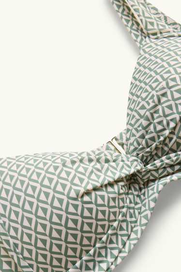 Dames - Bikinitop - bandeau - voorgevormd - LYCRA® XTRA LIFE™ - wit / groen