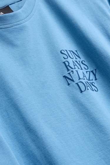 Hommes - T-shirt - regular fit - bleu clair