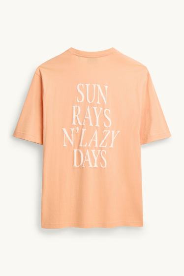 Hommes - T-shirt - regular fit - abricot