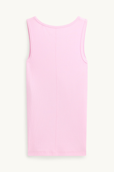 Damen - Top - gerippt - rosa