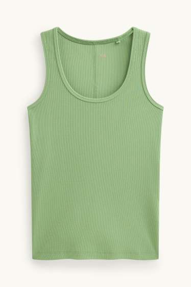 Donna - Top - a coste - verde