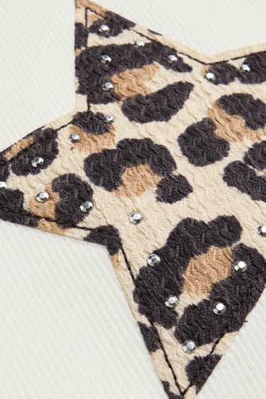 Children Girls - Star - top - ribbed - white