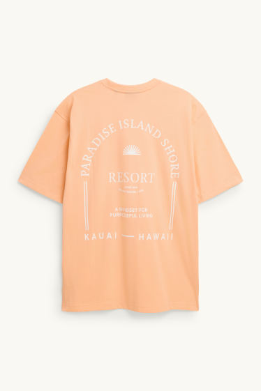 Hommes - T-shirt - relaxed fit - corail