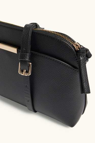 Damen - Umhängetasche - Lederimitat - schwarz