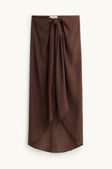 Dames - Pareo - met structuur - bruin