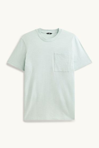 Home - Samarreta de màniga curta - regular fit - de ratlles - verd