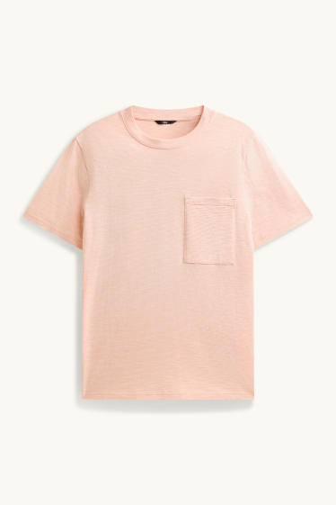 Home - Samarreta de màniga curta - regular fit - de ratlles - taronja