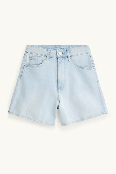 Femmes - Mom short - high waist - LYCRA® - jean bleu clair