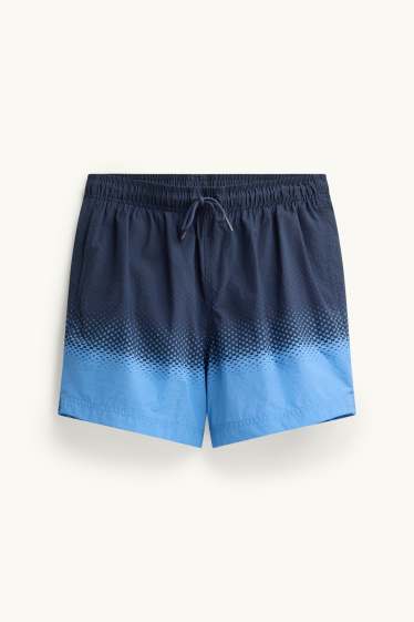Hommes - Short de bain - à motif - bleu foncé