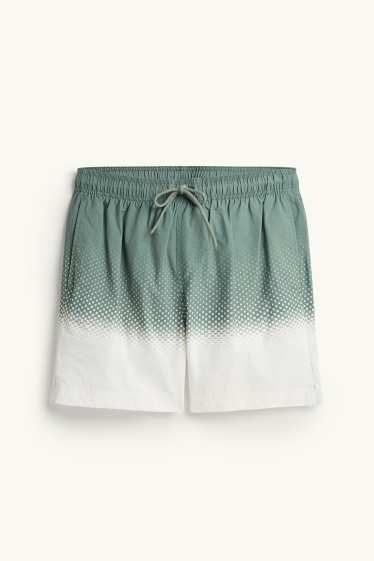 Men - Swim shorts - patterned - khaki
