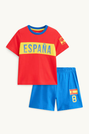 Enfants garçons - Espagne - pyjashort - 2 pièces - rouge / bleu