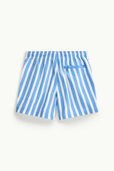 Men - Swim shorts - striped - blue / white