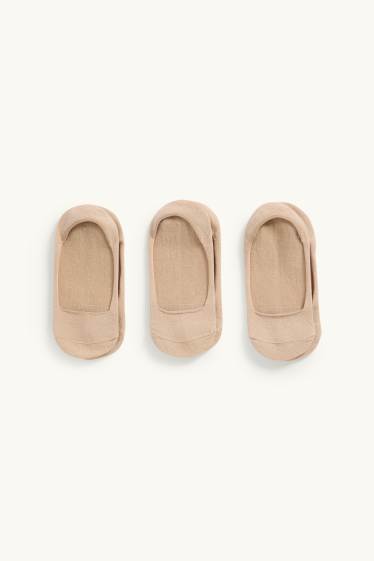 Damen - Multipack 3er - Füßlinge - beige