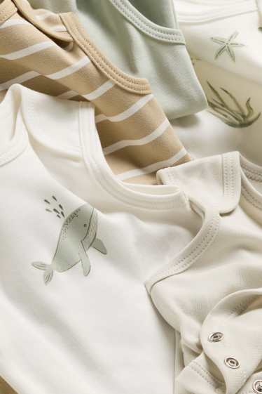 Unisex - Multipack of 5 - sea creatures - baby bodysuit - white