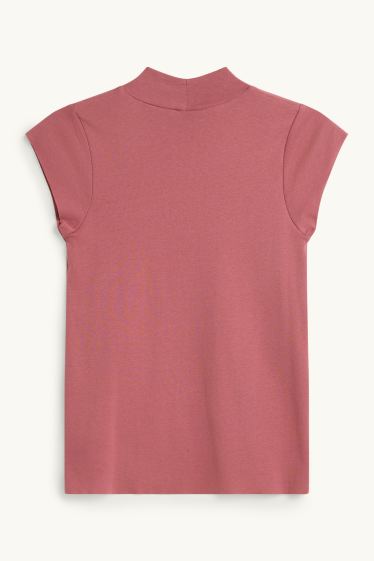 Dames - T-shirt - slim fit - lichtrood