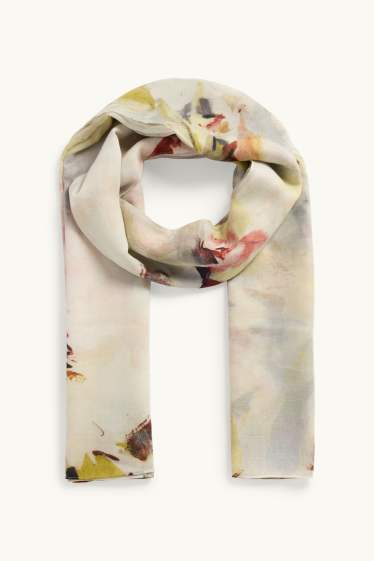 Dámské - Šála - se vzorem - světle zelená