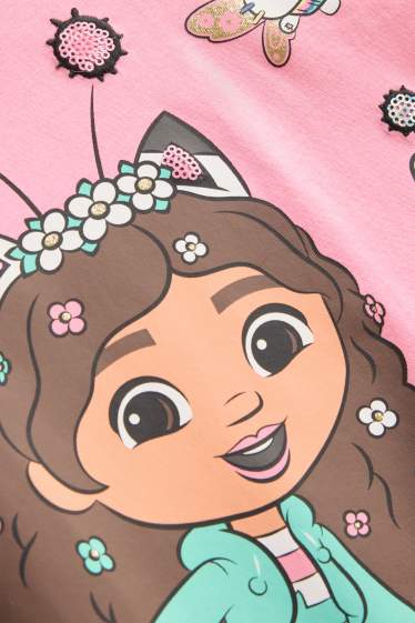 Copii - Fete - Casa de păpuși a lui Gabby - tricou cu mânecă scurtă - aspect lucios - roz