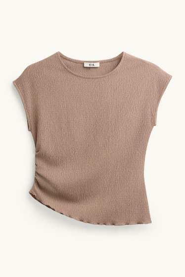 Damen - T-Shirt  - Regular Fit - hellbraun