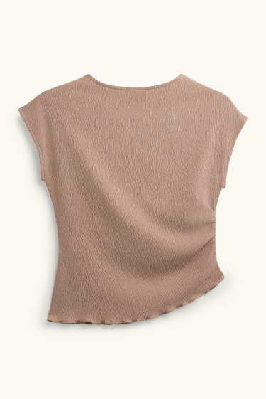 Damen - T-Shirt  - Regular Fit - hellbraun