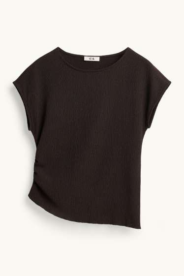 Damen - T-Shirt  - Regular Fit - dunkelbraun