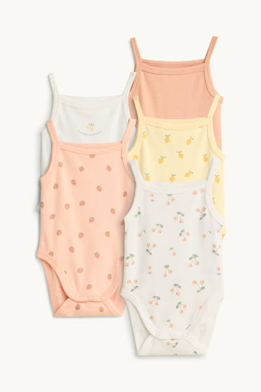 Baby Mädchen - Multipack 5er - Früchte - Baby-Body - hellorange