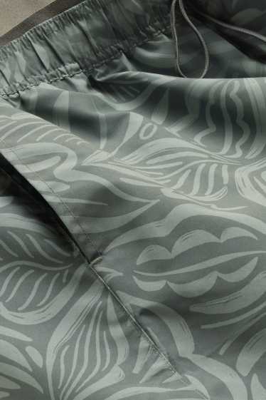 Herren - Badeshorts - gemustert - grün