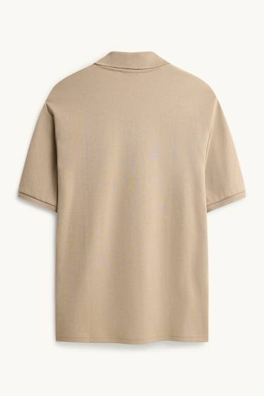 Pánské - Polokošile - relaxed fit - béžová