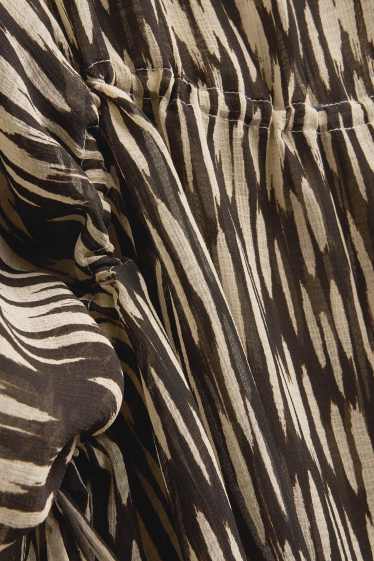 Mujer - Túnica de chifón - estampada - marrón / beis