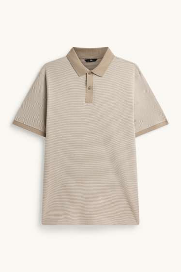 Herren - Poloshirt - Regular Fit - strukturiert - beige