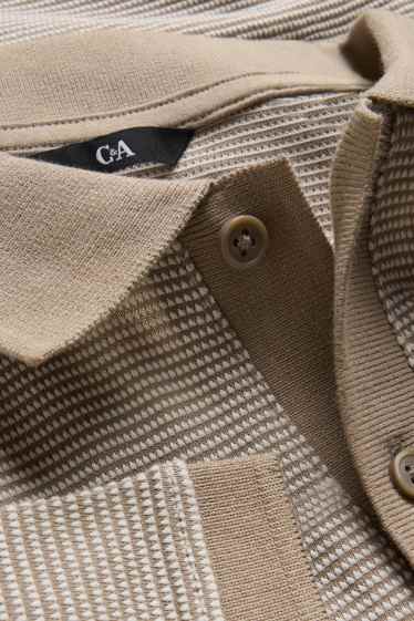 Herren - Poloshirt - Regular Fit - strukturiert - beige