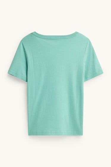 Women - V-neck T-shirt - regular fit - turquoise