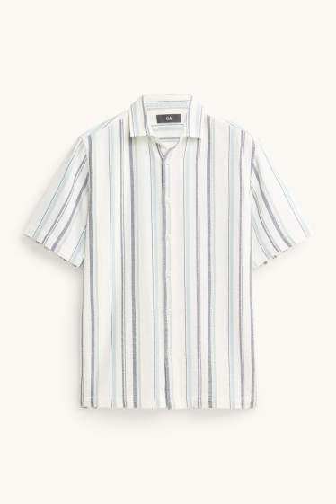 Bărbați - Cămașă - regular fit - cu dungi - albastru deschis