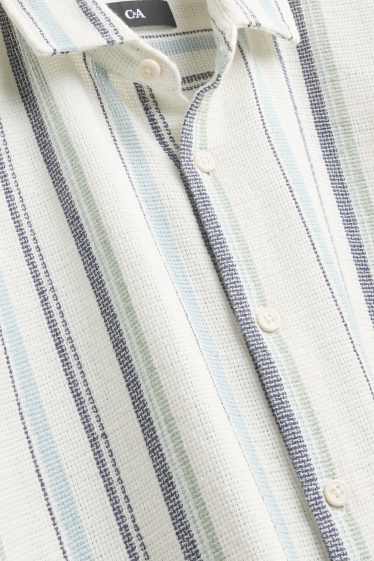 Bărbați - Cămașă - regular fit - cu dungi - albastru deschis