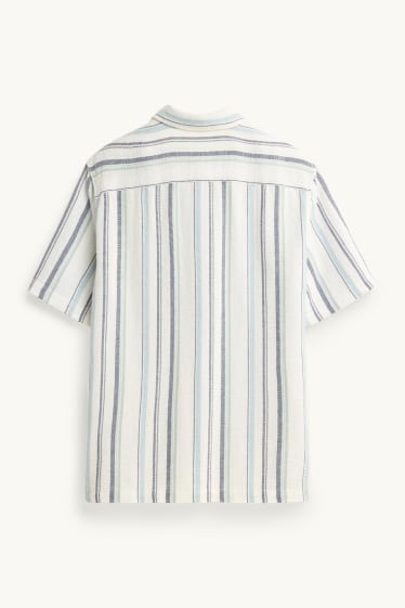 Bărbați - Cămașă - regular fit - cu dungi - albastru deschis