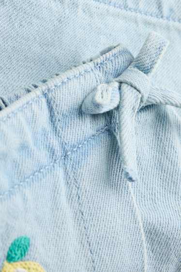 Copii - Fete - Fructe - fustă-pantalon - aspect de jeans - albastru deschis